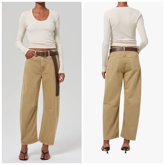 Citizens of Humanity Miro Relaxed Jean In Heirloom Tan Size 32 Barrel Bow Leg‎